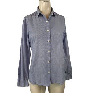 MAISON SCOTCH- WOMEN'S 1 - BLUE/WHITE STRIPE LONG SLEEVE BUTTON UP SHIRT TOP